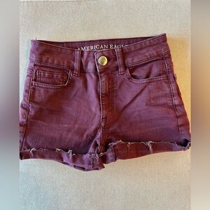 American Eagle Outfitters Women's Burgundy Shorts High-Rise Size 00